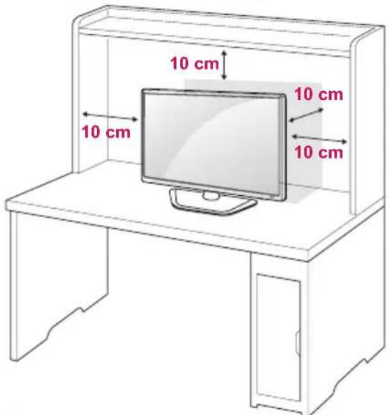 LG 24MT46 - Montage auf einem Tisch - 1