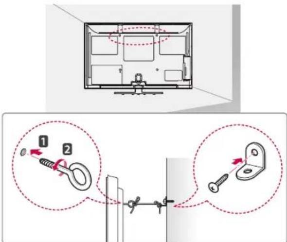 LG 22LV250U - Securing the TV to a wall - 1
