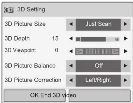 LG 22LV250U - Using 3D quick menu option - 1