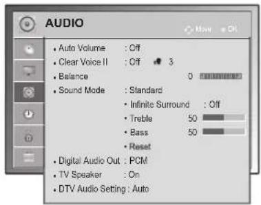 LG 22LV250U - AUDIO settings - 1