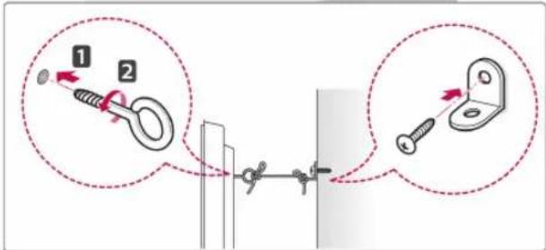 LG 42PW451A - Securing the TV to a wall - 2