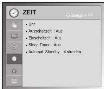 LG 42LK550T - Einstellungen im Menü ZEIT - 1
