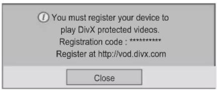 LG 42LK469C - Registering the DivX code - 1