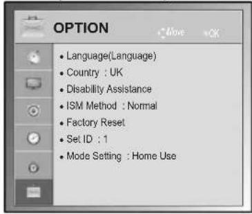 LG 42LK469C - OPTION settings - 1