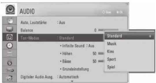 LG 42LE5700 - TONEINSTELLUNGEN FESTLEGEN - TONMODUS - 1