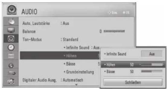 LG 42LE5700 - MANUELLE ANPASSUNG DER TONEINSTELLUNGEN - BENUTZERMODUS - 1