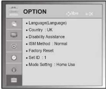 LG 50PZ552 - OPTION settings - 1