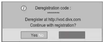 LG 50PV250A - Deactivating the DivX feature - 1