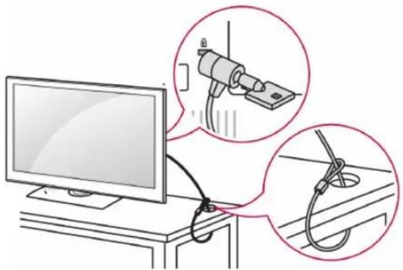 LG 47LV355U - Using the Kensington security system (This feature is not available for all models.) - 1