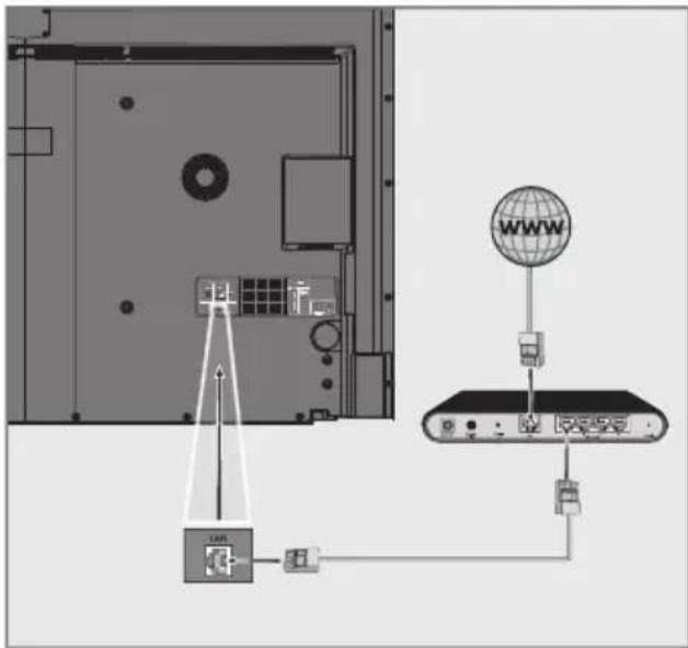 GRUNDIG Fine Arts 65 FLX 9690 SP - LAN-Kabel anschließen - 1