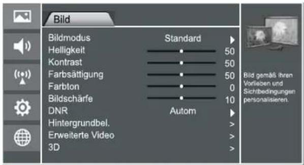 HISENSE LTDN55K600XWSEU3D - Aufbau des Menüs - 1