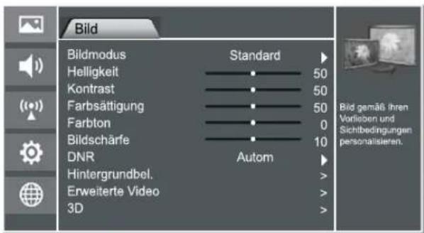HISENSE LTDN55K600XWSEU3D - Funktionen im Bild-Menü - 1