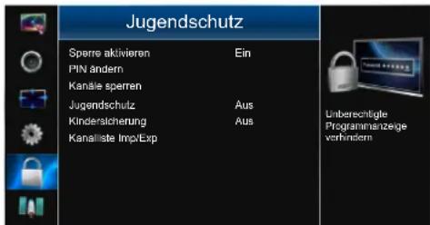 HISENSE LTDN50K360WSGEU - Benutzung des Abschließen Menus - 1
