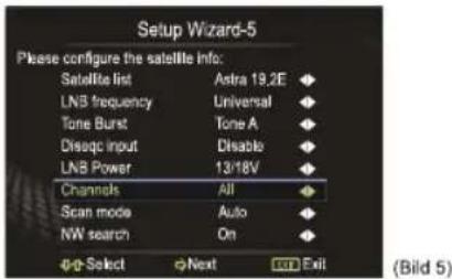 HISENSE LTDN50K300XSEU3D - Einstellung Satelliten-Reciever - 5