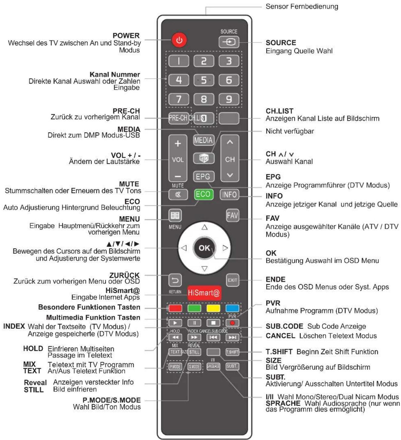 HISENSE LTDN50K160WSGEU - Die Fernbedienung - 1