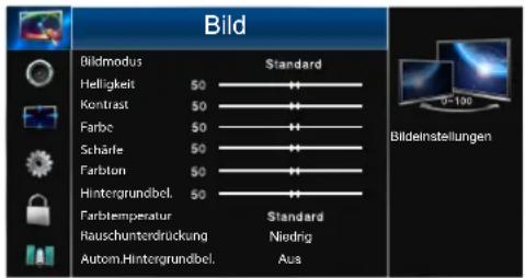 HISENSE LTDN50K160WSGEU - Benutzung des Bild Menus - 1