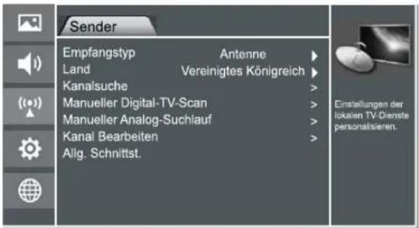HISENSE LHD32K166WSEU - Funktionen im Sendermenü - 1