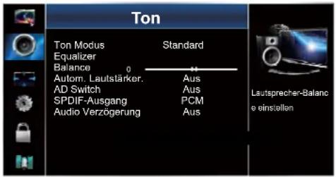 HISENSE LHD29K300WSEU - Tonmenü - 1