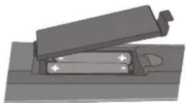 DUAL DLED 32RW185 - Einlegen der Batterien in die Fernbedienung - 1