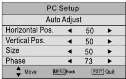 DUAL 3270-LED - PC Setup MENU: - 2