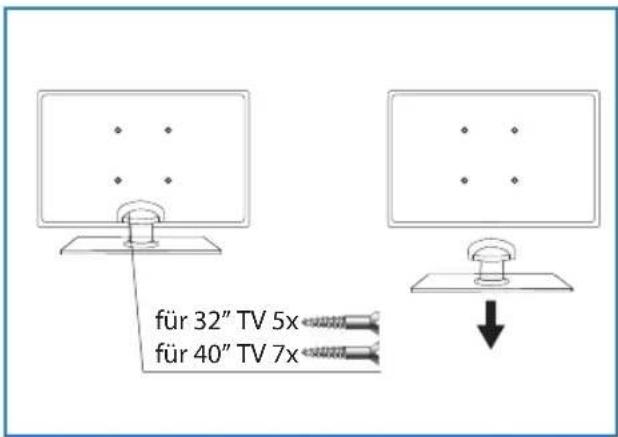 BLAUPUNKT 40-173I-GB-FHBKUP-DE - 26", 32" und 40" TV Demontage des Standfußes - 1