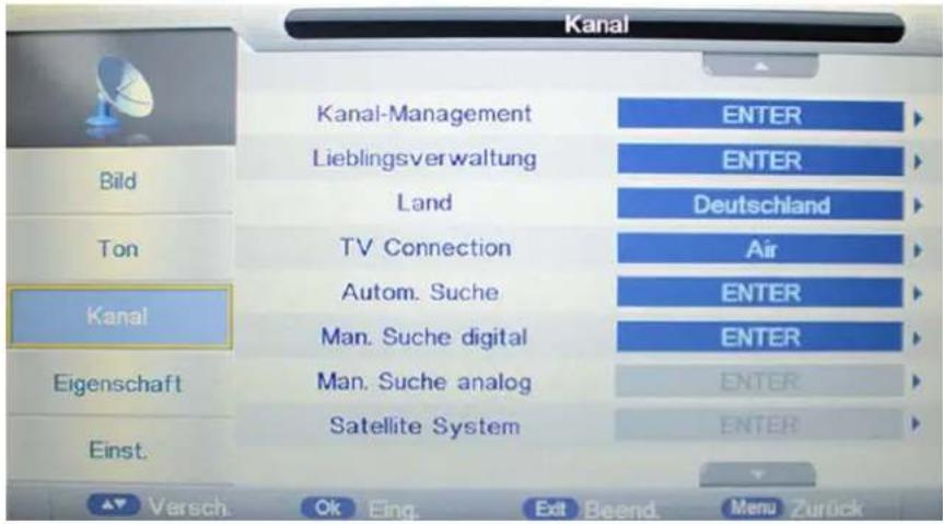 Reflexion LED197 - Kanalmenü (Im ATV/DTV-Modus) - 1