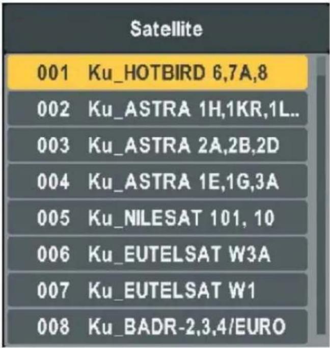 Reflexion LDD2750 - Satellitenliste - 1