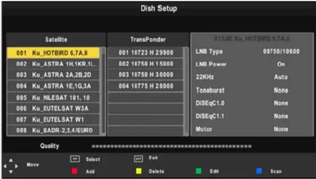 Reflexion LDD 2250 - Satelliteneinstellungen - 1