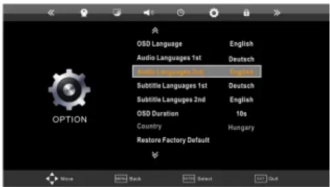 CMX 8372F Lucani - Einstellungen rund um die Sprache / Optionen - 1