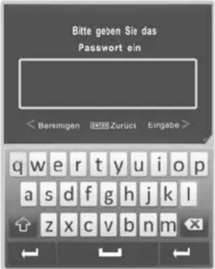 Bitte geben Sie das Passwort ein < Bereinigen Euro Zurück Eingabe > q w e r t y u i o p a s d f g h j k l z x c v b n m
