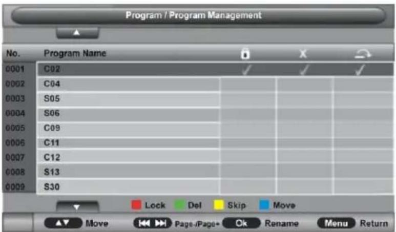 Jay-Tech LED TV 821D - Program Management (Programmverwaltung) - 1