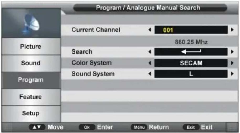 Jay-Tech LED TV 821D - Analog Manual Search (Analoge manuelle Suche) (nur im TV-Modus) - 1