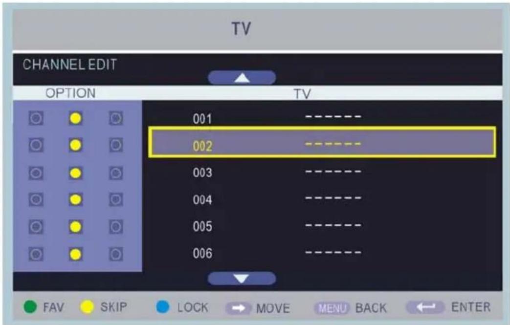 Jay-Tech LED TV 818 - CHANNEL EDIT (Sender bearbeiten) - 1