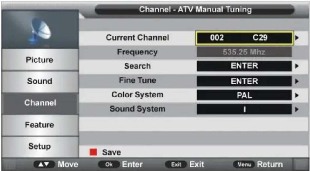 Jay-Tech LED TV 2021KL - ATV Manual Search (ATV manuelle Suche) (nur bei ATV-Eingangsquelle) - 1