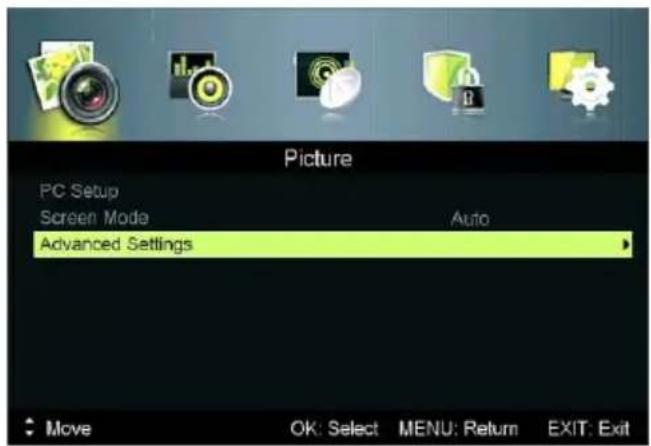 Jay-Tech LED TV JTC 40TT - MENÜ PICTURE (BILD) - 2