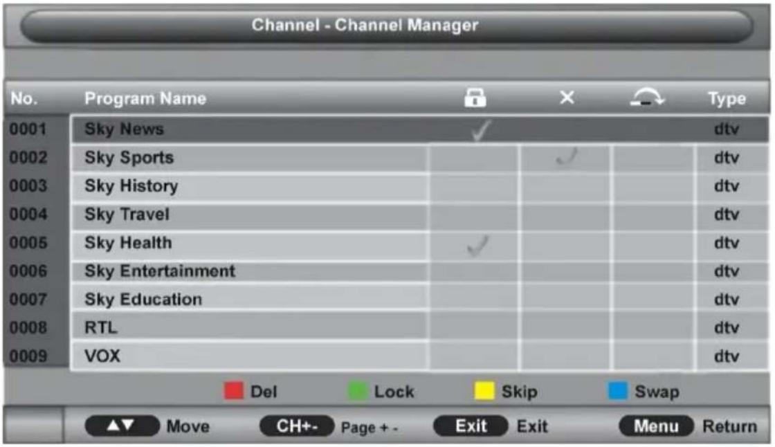 Jay-Tech LED TV JTC 3055TT - Channel Management (Senderverwaltung) - 1