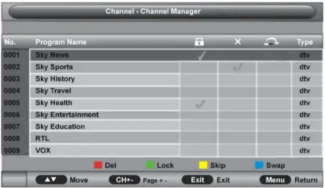 Jay-Tech LED TV JTC 3050C - Channel Management (Senderverwaltung) - 1