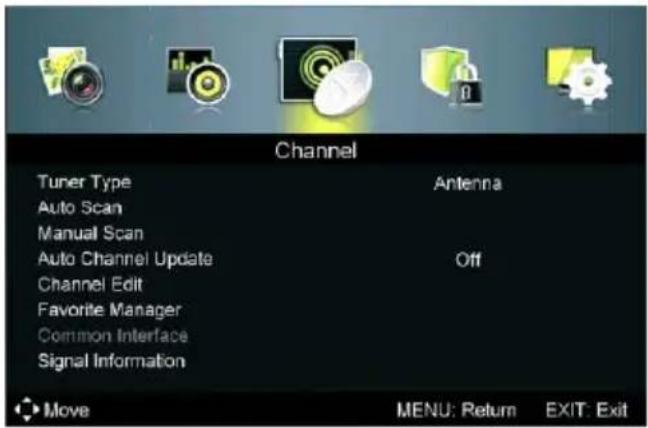 Jay-Tech LED TV JTC 2040D - MENU CHANNEL (KANAL) - 1