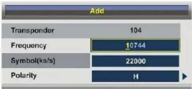Jay-Tech LED TV JTC 19TT - Wenn die Spalte „Transponder“ (Mitte) hervorgehoben ist: - 1