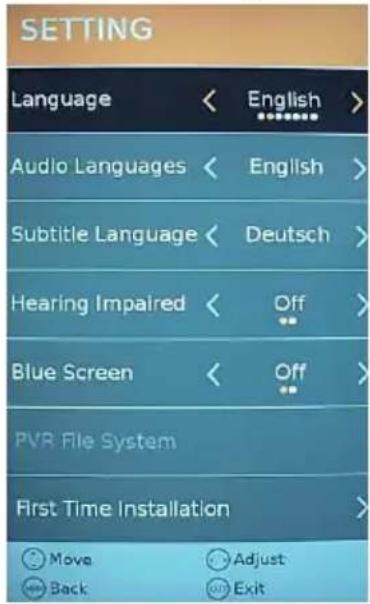 Jay-Tech 5055TT - MENÜ SETTING (EINSTELLUNGEN) - 1