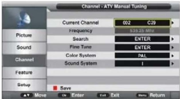 Jay-Tech 4022TT - ATV Manual Search (ATV manuelle Suche) (nur bei ATV-Eingangsquelle) - 1