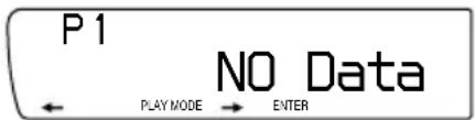 P 1 NO Data ← PLAY MODE → ENTER