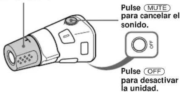 Pulse MUTE para cancelar el sonido. OFF Pulse OFF para desactivar la unidad.