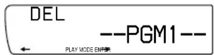 DEL --PGM1 -- ← PLAY MODE ENFOR