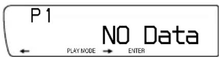 P 1 NO Data ← PLAY MODE → ENTER