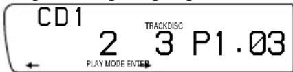 CD1 2 TRACKDISC 3 P1.03 PLAY MODE ENTER