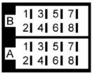 B 1 | 3 | 5 | 7 | 2 | 4 | 6 | 8 | A 1 | 3 | 5 | 7 | 2 | 4 | 6 | 8 |