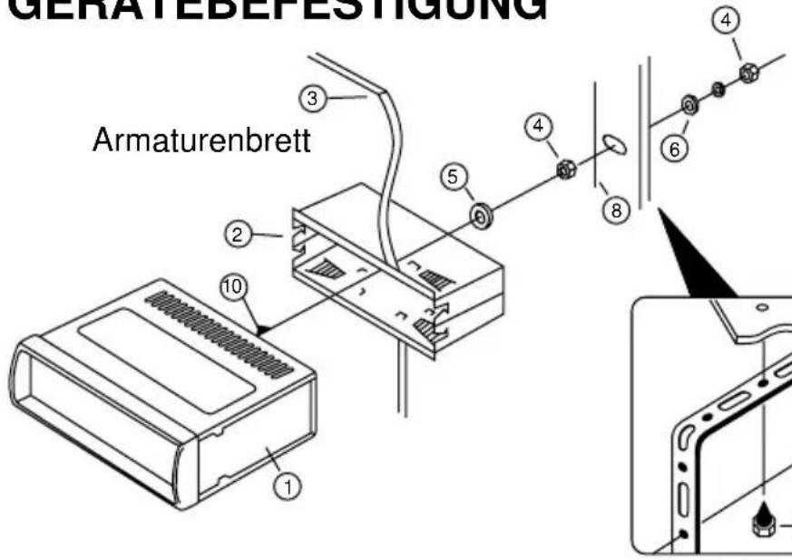 GERATEBEFESTIGUNG Armaturenbrett 1 2 3 4 5 6 8 9 10