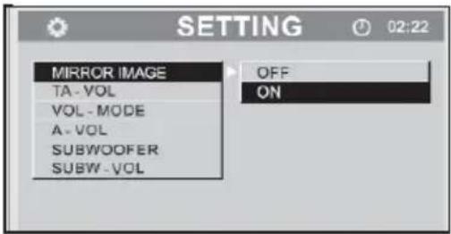 AUDIOVOX VME 9112 - MIRROR IMAGE-Modus - 1