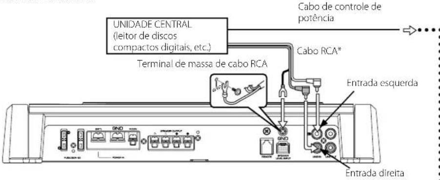KENWOOD KAC-8152D - ■Ligação Cabo RCA ou Entrada de nível do altifalante - 1